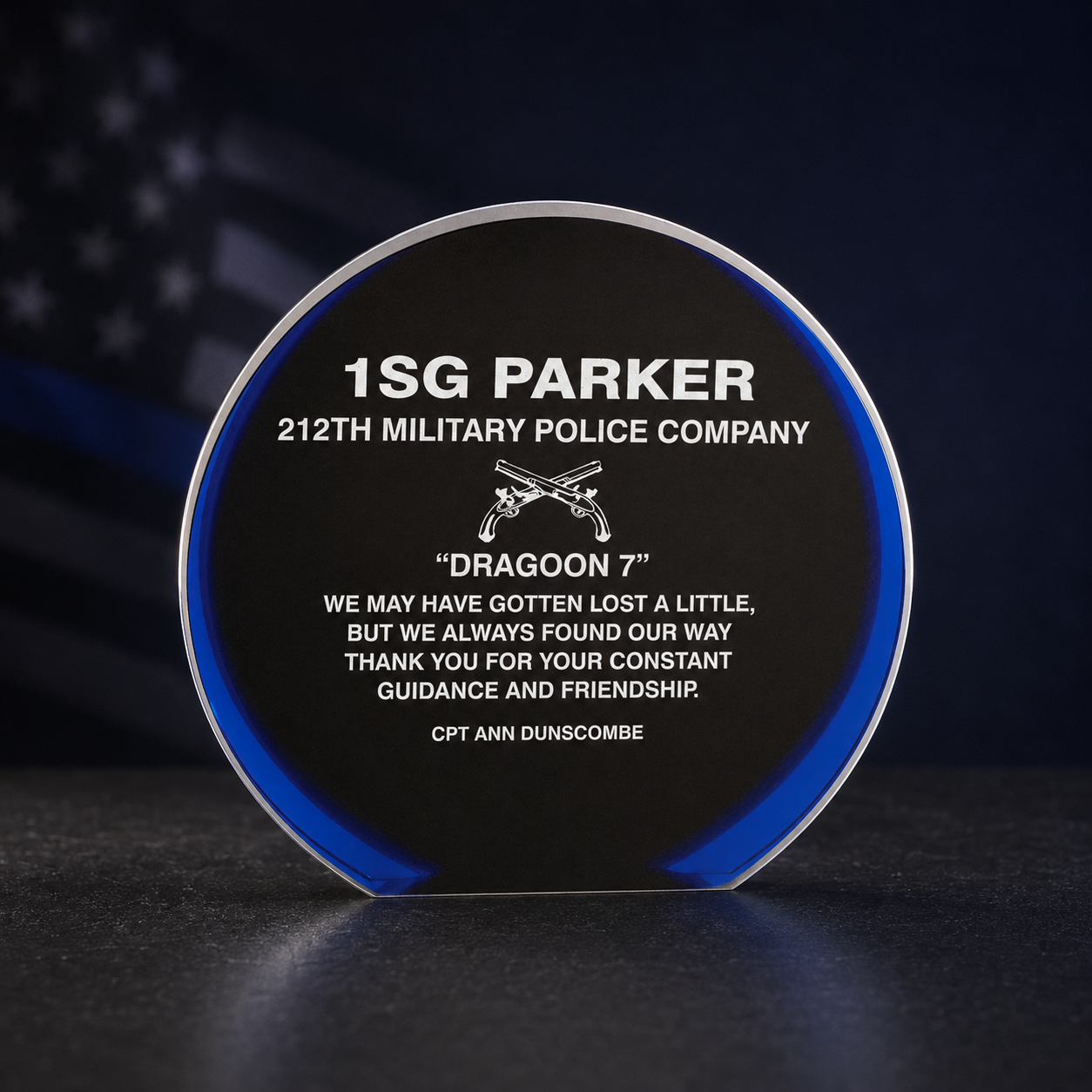 Personalized EMT & Firefighter Life-Saving Award – Luminary Circle Acrylic