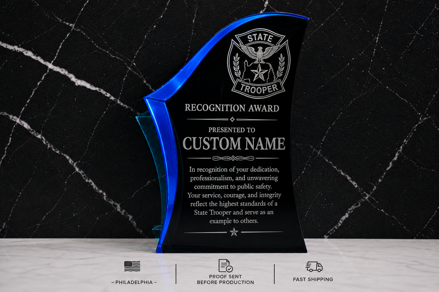 Premier Acrylic Award Plaque | Personalized Recognition, Retirement & Years of Service Gift