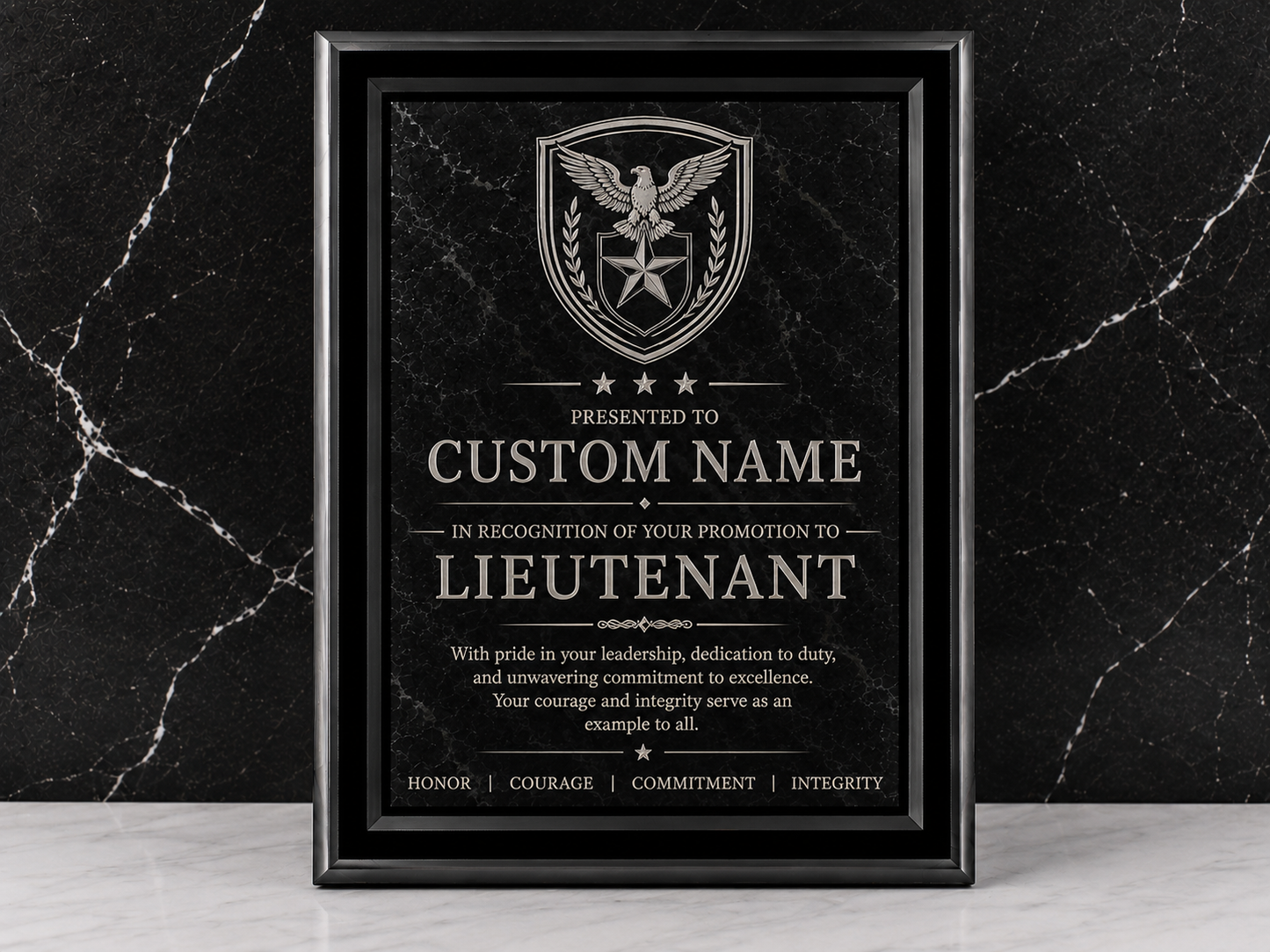 Border Acrylic Recognition Plaque | Custom Retirement, Service & Achievement Award