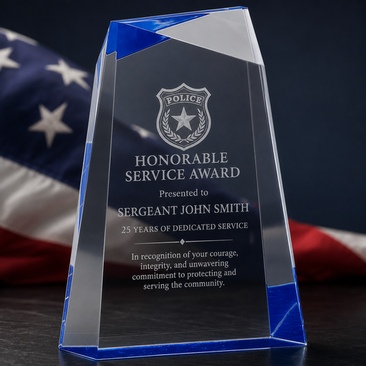 Premium Personalized Lifetime Achievement Award – Facet Wedge Acrylic