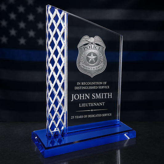 Custom Blue Diamond Police Years of Service Award
