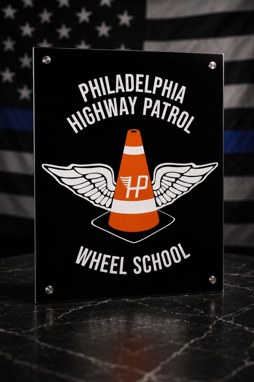 Personalized Clear Acrylic Crescent Recognition Award – Police, Military & First Responders