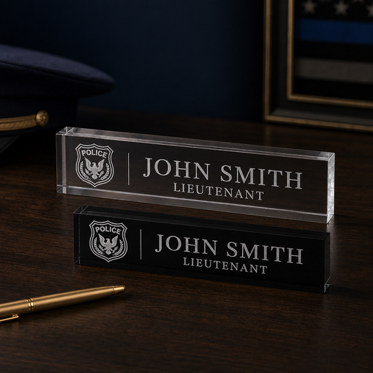 Personalized Police & Military Acrylic Desk Name Plate
