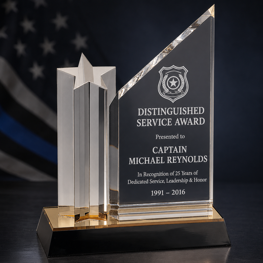 Custom Police Promotion Star Acrylic Award
