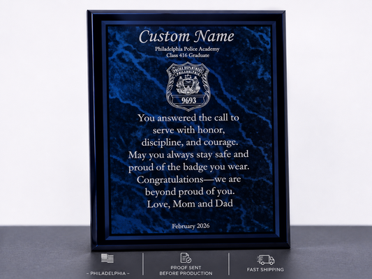 Border Acrylic Recognition Plaque | Custom Retirement, Service & Achievement Award