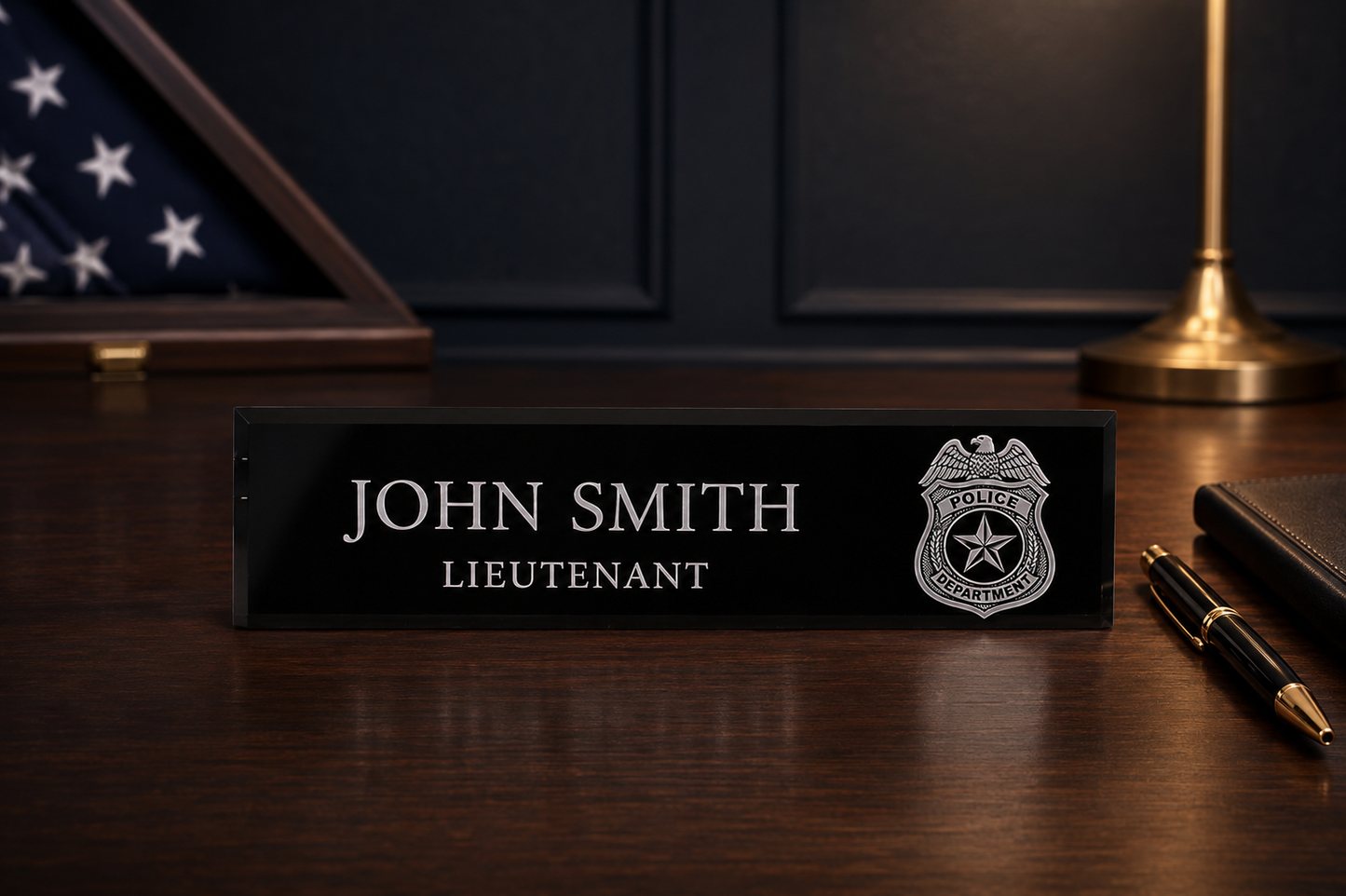 Personalized Police & Military Acrylic Desk Name Plate