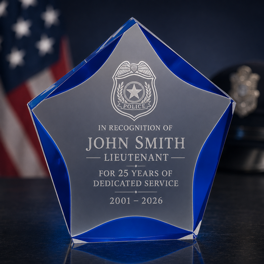 Personalized Law Enforcement Star of Excellence Award – Luminary Star Acrylic