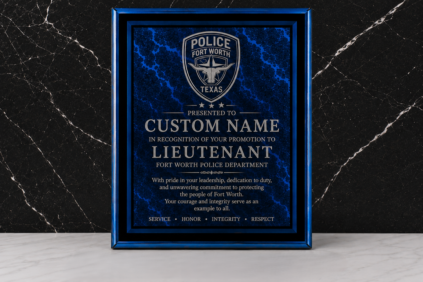 Border Acrylic Recognition Plaque | Custom Retirement, Service & Achievement Award