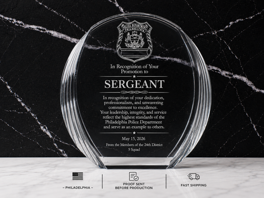 Clear Blue Acrylic Recognition Award | Personalized Employee, Service & Achievement Award