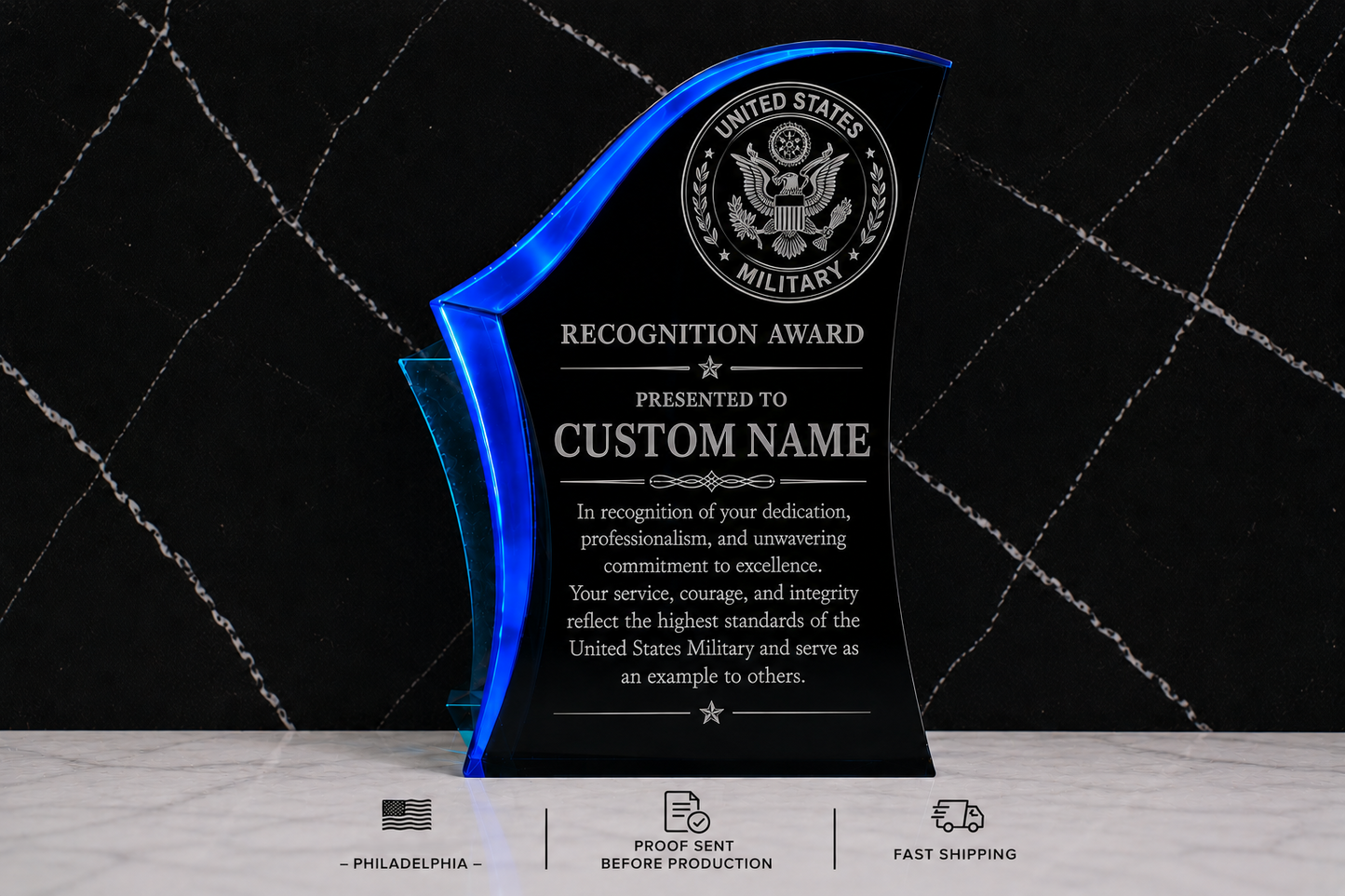 Premier Acrylic Award Plaque | Personalized Recognition, Retirement & Years of Service Gift