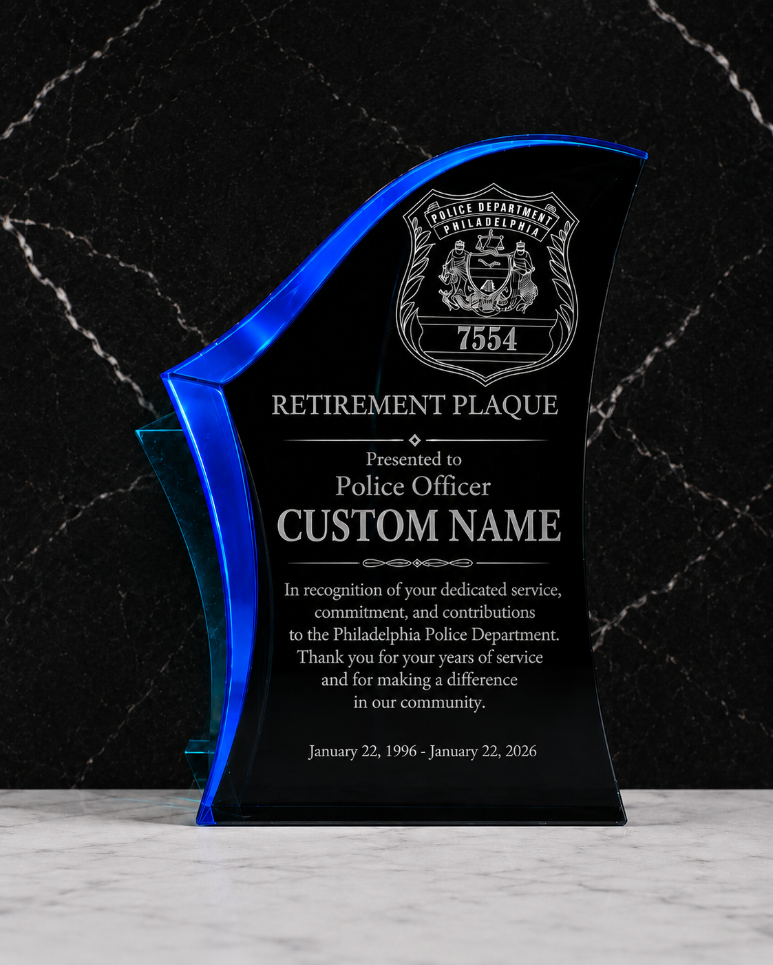 Premier Acrylic Award Plaque | Personalized Recognition, Retirement & Years of Service Gift